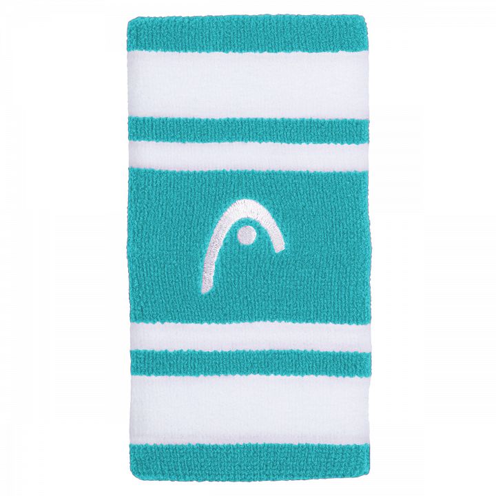 Head Striped Wristband 5'' Turquoise / White - 2 szt.